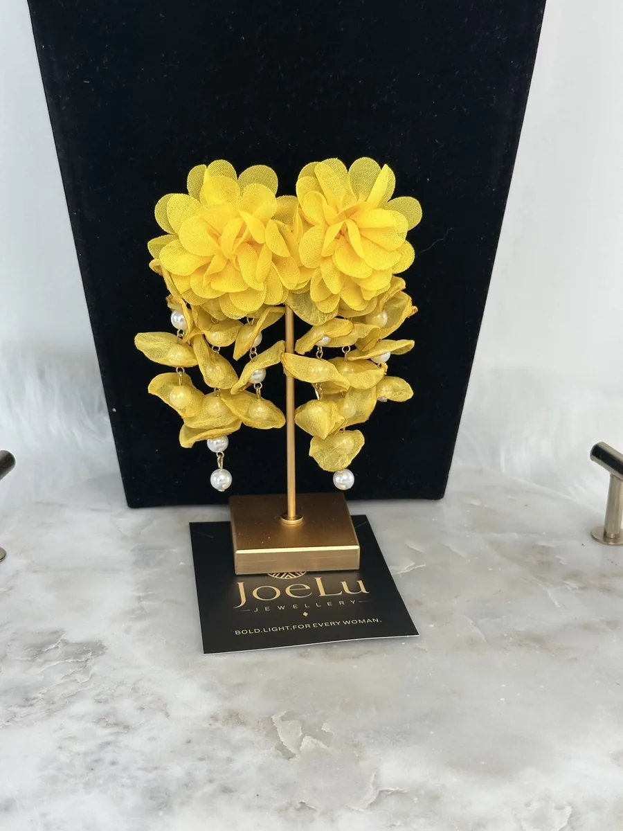 Yellow Blossom Pearl Earrings, photo 4 of 4